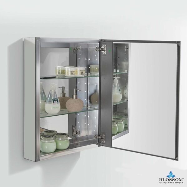 Blossom MC7 2026 20 1/4 Inch Aluminum Medicine Cabinet with Mirror