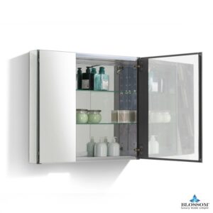 Blossom MC7 2526 24 7/8 Inch Aluminum Medicine Cabinet with Mirror