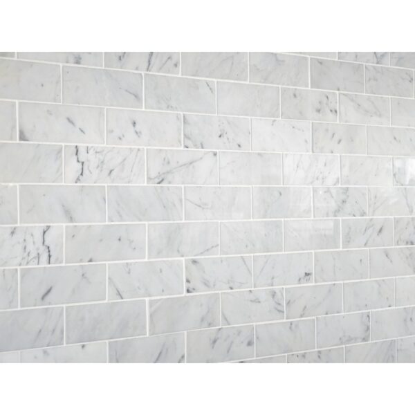 Altair MICM01-WH Burgos 11 3/4 Inch x 9 3/4 Inch Marble Mosaic Floor and Wall Tile - 11 Pieces