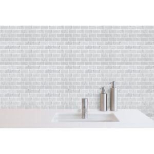 Altair MICM01-WH Burgos 11 3/4 Inch x 9 3/4 Inch Marble Mosaic Floor and Wall Tile - 11 Pieces