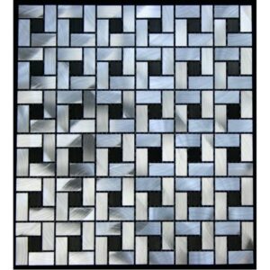 Legion Furniture MS-ALUMINUM15 Aluminum Tile in Silver and Black