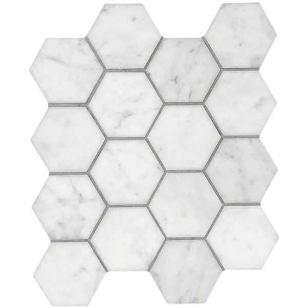 Altair MYCM01-WH Burgos 12 1/4 Inch x 10 5/8 Marble Mosaic Floor and Wall Tile - 11 Pieces