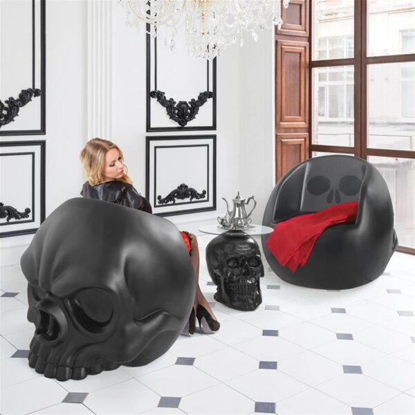 Design Toscano NE17020562 40 Inch Black Skull Chair