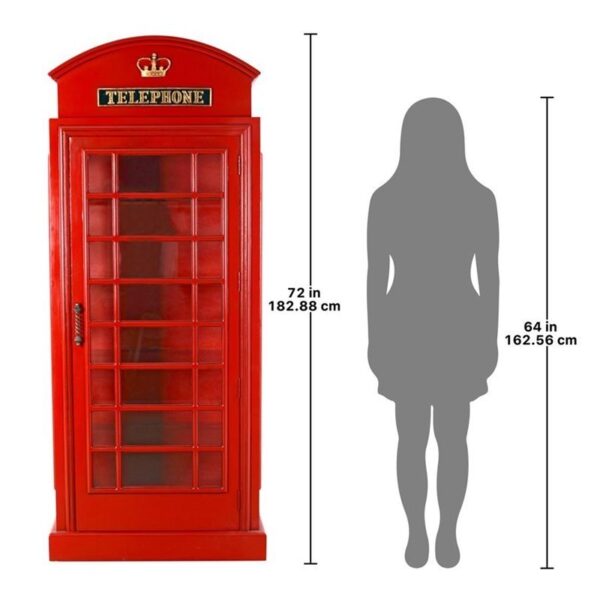 Design Toscano NE36832 30 Inch British Telephone Booth Display Cabinet