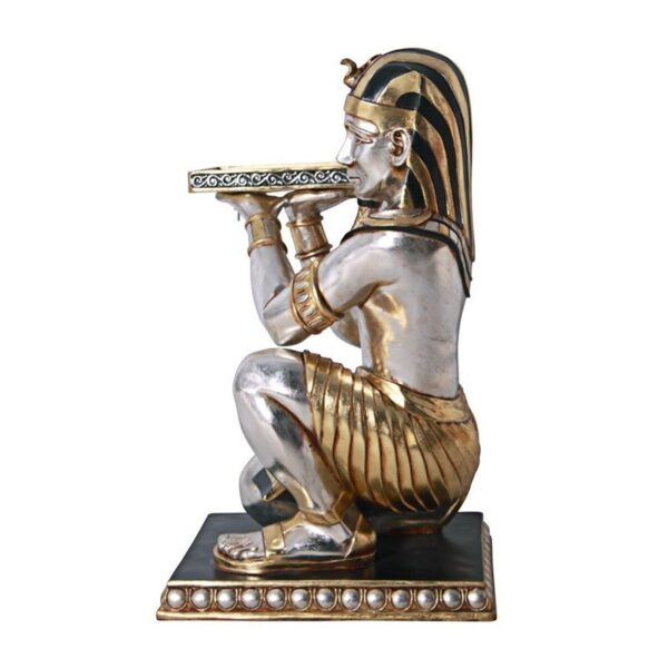 Design Toscano NE43588 22 Inch Pharaohs Kneeling Servant Table - Silver