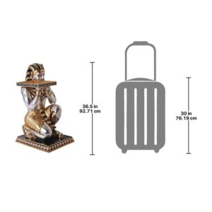 Design Toscano NE43588 22 Inch Pharaohs Kneeling Servant Table - Silver