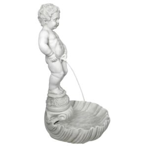 Design Toscano NG833505 17 Inch Manneken Pis with Shell Basin and Pump