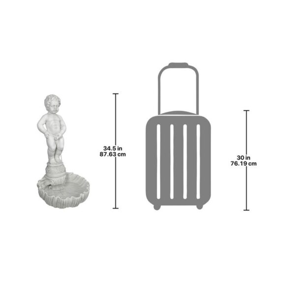 Design Toscano NG833505 17 Inch Manneken Pis with Shell Basin and Pump