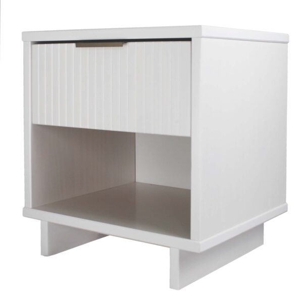 Manhattan Comfort Granville Modern Nightstand 1.0 with 1 Full Extension Drawers in White