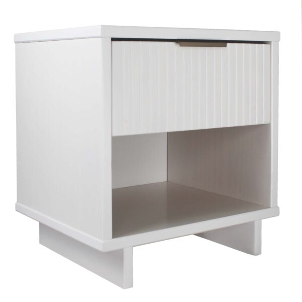 Manhattan Comfort Granville Modern Nightstand 1.0 with 1 Full Extension Drawers in White