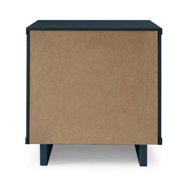 Manhattan Comfort Granville Modern Nightstand 1.0 with 1 Full Extension Drawers in Midnight Blue