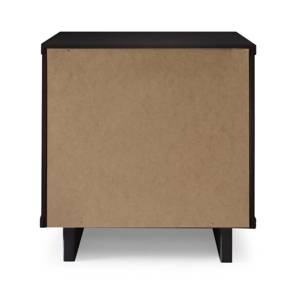 Manhattan Comfort Granville Modern Nightstand 2.0 with 2 Full Extension Drawers in Black