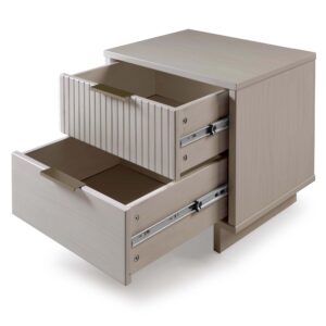 Manhattan Comfort Granville Modern Nightstand 2.0 with 2 Full Extension Drawers in Light Grey