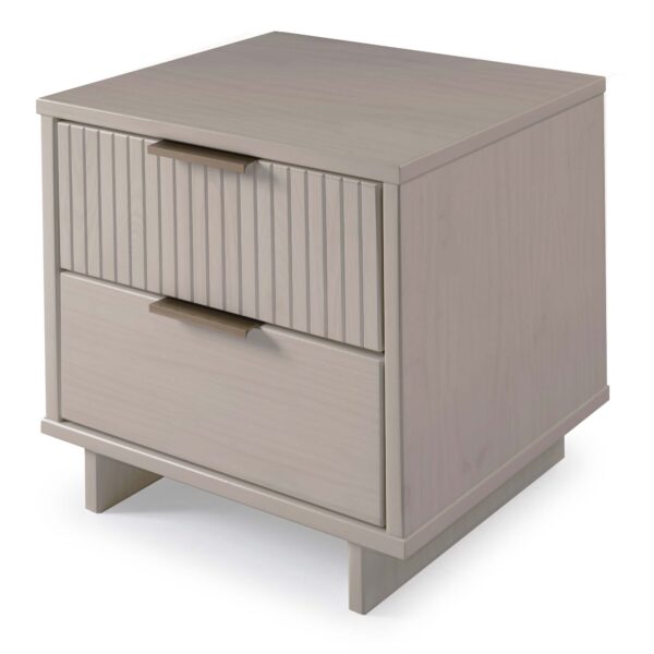 Manhattan Comfort Granville Modern Nightstand 2.0 with 2 Full Extension Drawers in Light Grey