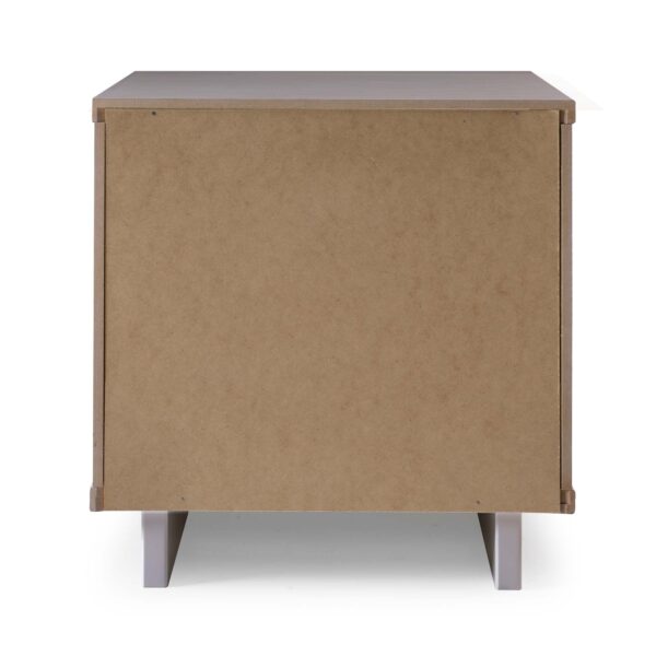 Manhattan Comfort Granville Modern Nightstand 2.0 with 2 Full Extension Drawers in Light Grey