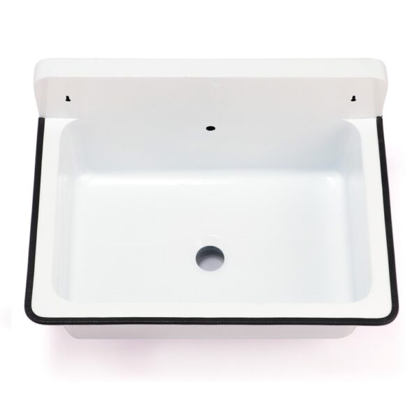 Nantucket Sinks NS-ACBS20OF Anchor 19 1/2 Inch Wall Mount Bucket Bathroom Sink with Overflow