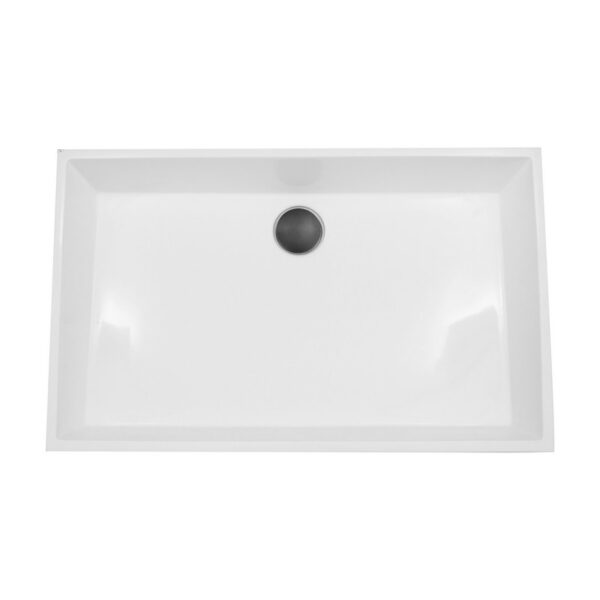 Nantucket Sinks NS-GSTR24 Glacierstone 24 Inch Rectangle White Bathroom Sink