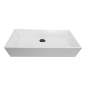 Nantucket Sinks NS-GSTR24 Glacierstone 24 Inch Rectangle White Bathroom Sink