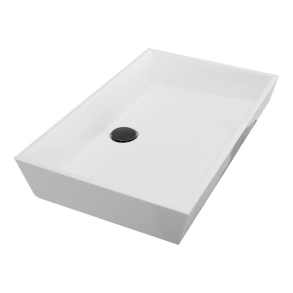 Nantucket Sinks NS-GSTR24 Glacierstone 24 Inch Rectangle White Bathroom Sink