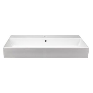 Nantucket Sinks NS-NPCS36W Newport 36 Inch Fireclay Wall Mount or Console Mount Bathroom Sink in White