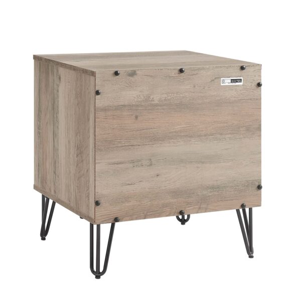 Manhattan Comfort DUMBO 1.0 Modern Nightstand with 1 Drawer and Metal Feet in Rustic Grey