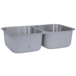 Nantucket Sinks NS10i-16 Sconset 32-1/2 Inch Double Bowl Equal Undermount Stainless Steel Kitchen Sink, 16 Gauge