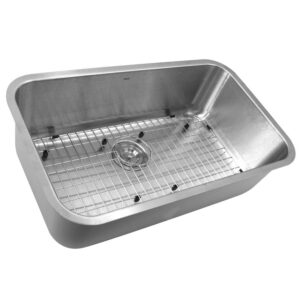 Nantucket Sinks NS3018-9-16 Sconset Collection 30 Inch Large Rectangle 16 Gauge Single Bowl Undermount Stainless Steel Kitchen Sink