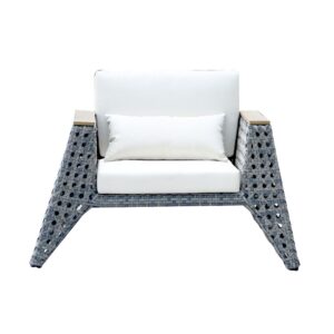 Manhattan Comfort Eiffel Outdoor Patio Conversation Set in Grey and Cream