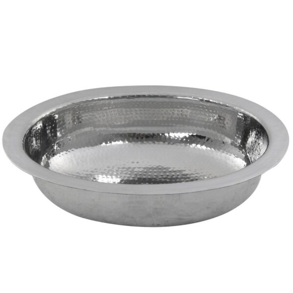 Nantucket OVS Brightwork Home Collections 17.75 x 13.75 Inch Hand Hammered Stainless Steel Oval Undermount Bathroom Sink