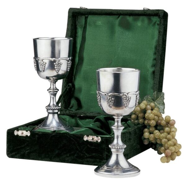 Design Toscano PA9999 3 Inch Pair of Grape Harvest Pewter Goblets