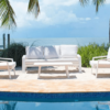 Panama Jack PJO-2401-WHT-4PS-GL Mykonos 4-Piece Seating Set