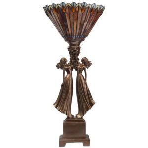 Design Toscano PD1160 12 Inch Art Deco Stained Glass Lamp