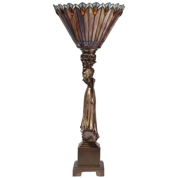 Design Toscano PD1160 12 Inch Art Deco Stained Glass Lamp