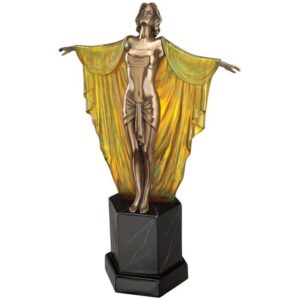 Design Toscano PD60713 11 1/2 Inch Majestic Maiden Art Deco Lamp