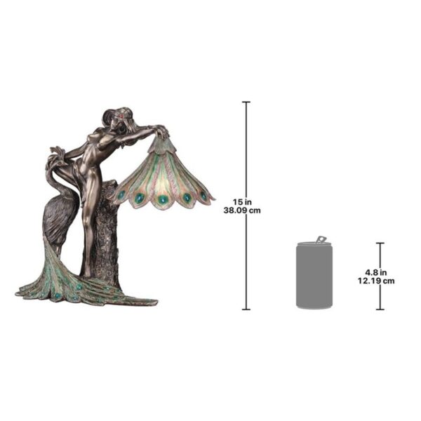 Design Toscano PD726 15 Inch Peacock Goddess Lamp