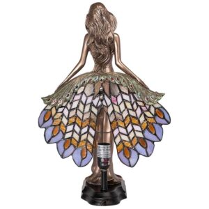 Design Toscano PD81100 10 1/2 Inch Peacock Priestess Stained Glass Lamp