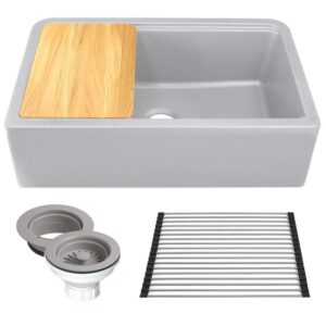 Nantucket Sinks PR3320-APS Rockport 32 3/4 Inch Single Bowl Granite Composite Undermount and Apron Kitchen Sink