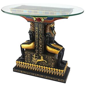 Design Toscano QL1005 19 1/2 Inch Tut the Pharaoh Glass Top Table