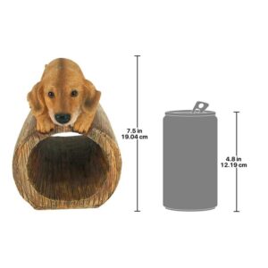 Design Toscano QM13067 9 Inch Golden Retriever on Log Rain Gutter