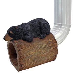 Design Toscano QM13068 9 Inch Bear Gutter Guardian Downspout - Black