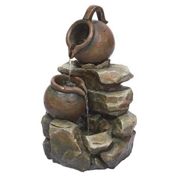 Design Toscano QN150006 12 1/2 Inch Lataverna Cascading Urns Led Fountain