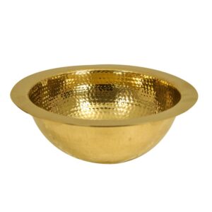 Nantucket Sinks ROB 13 Inch Brass Hammered Brightwork Single Bowl Sink