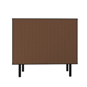 Manhattan Comfort Mid-Century Modern Liam Sideboard with 4 Shelves in Black and Wood