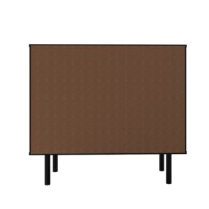 Manhattan Comfort Mid-Century Modern Liam Sideboard with 4 Shelves in Black and Brown