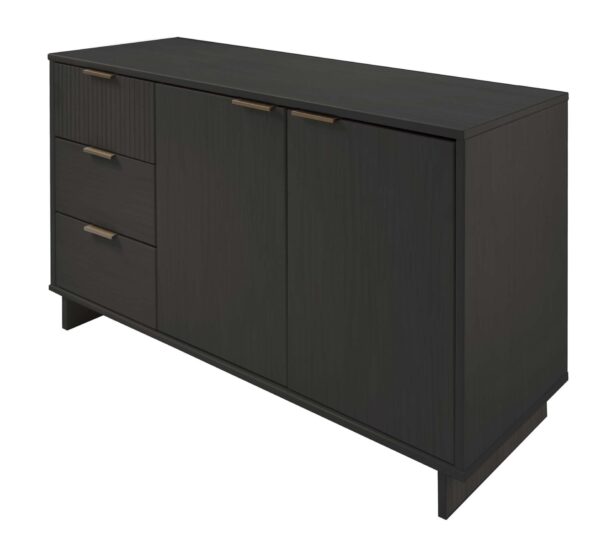 Manhattan Comfort Granville 55.07" Modern Sideboard with 3 Full Extension Drawers in Dark Grey