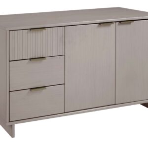 Manhattan Comfort Granville 55.07" Modern Sideboard with 3 Full Extension Drawers in Light Grey