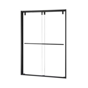 Altair SD80260-BP-MB Caspar 60 x 76 Inch By Pass Semi Frameless Shower Door with Clear Glass - Matte Black