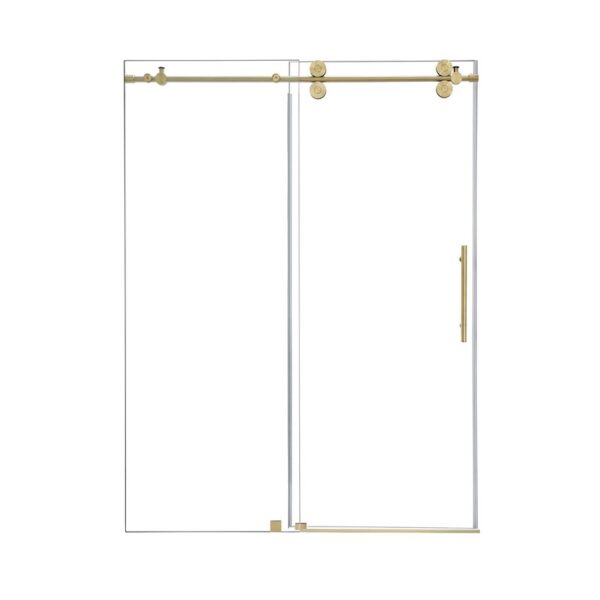 Altair SD80356-SS Lazaro 56 x 78 Inch Single Sliding Frameless Shower Door with Clear Glass