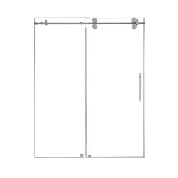 Altair SD80360-SS Lazaro 60 x 78 Inch Single Sliding Frameless Shower Door with Clear Glass