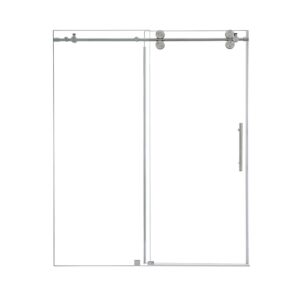 Altair SD80368-SS Lazaro 68 x 78 Inch Single Sliding Frameless Shower Door with Clear Glass